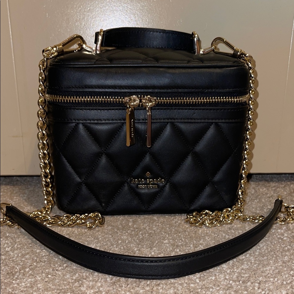 Kate Spade Black Quilted Box Crossbody Bag NEW